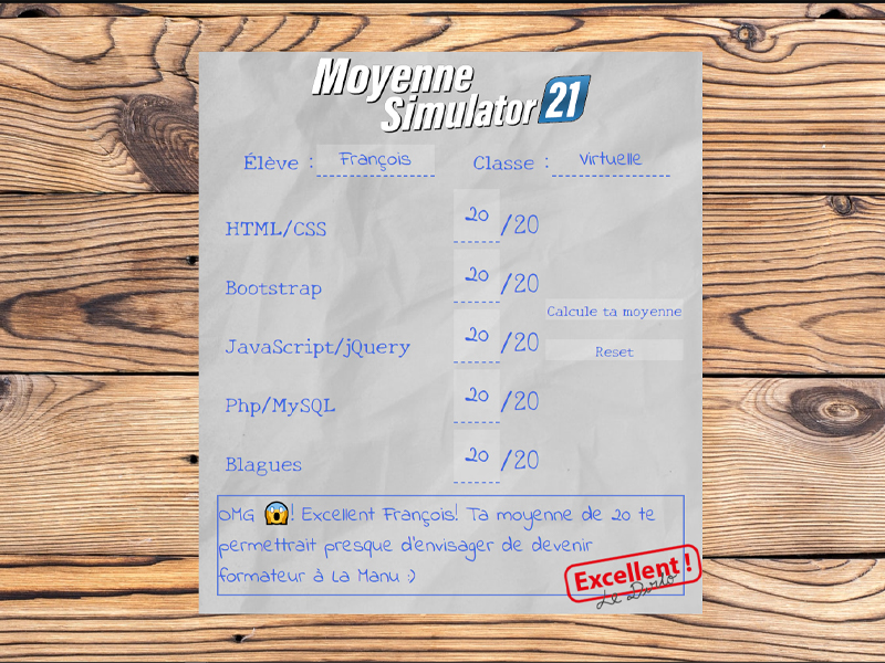 Moyenne Simulator 21